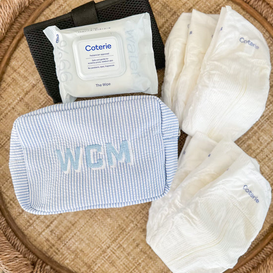 Personalized Seersucker Pouch - Bogey and Byrd