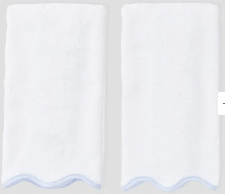 Weezie Scallop Hand Towels (Pair) - Bogey and Byrd