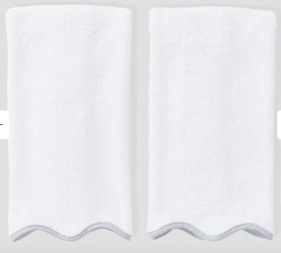 Weezie Scallop Hand Towels (Pair) - Bogey and Byrd