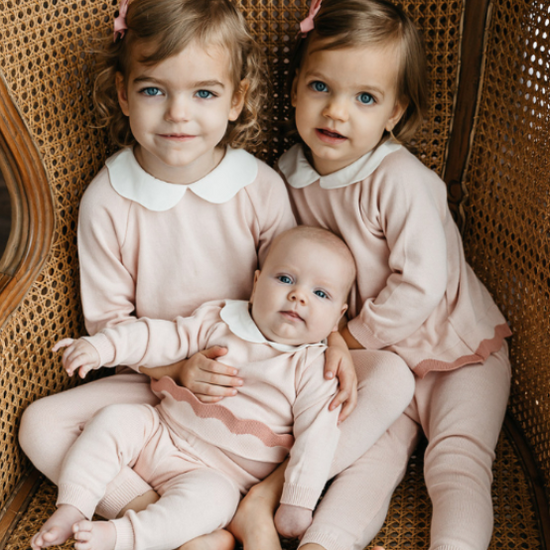 Feltman Scalloped Contrast Trim Knit Set - Bogey and Byrd