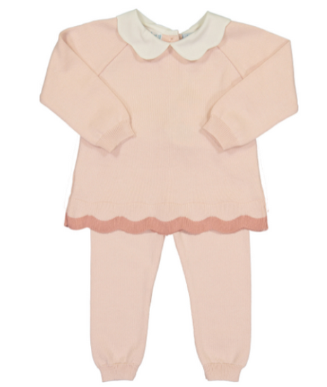 Feltman Scalloped Contrast Trim Knit Set - Bogey and Byrd
