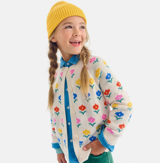 Kids Cardigan in Fall Florals