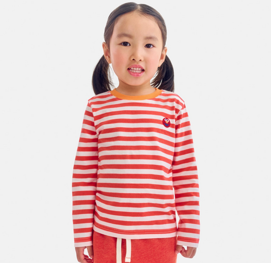 Kids Sesame Street Embroidered Stripe Tee