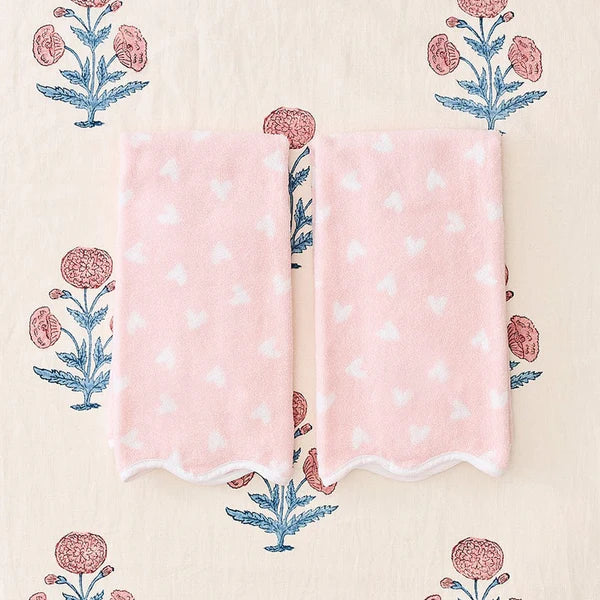Patterned Scallop Hand Towels (pair)