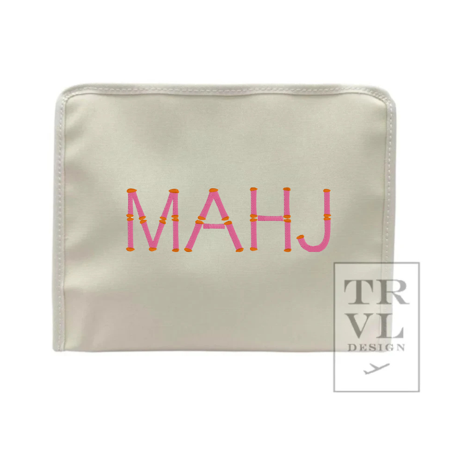 "MAHJ" TRVL Canvas Roadie Zipper Pouch - Bogey and Byrd