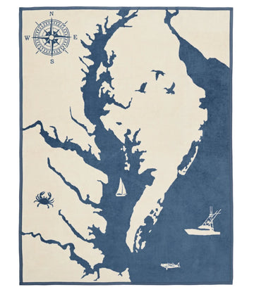 Chesapeake Bay Map Blanket