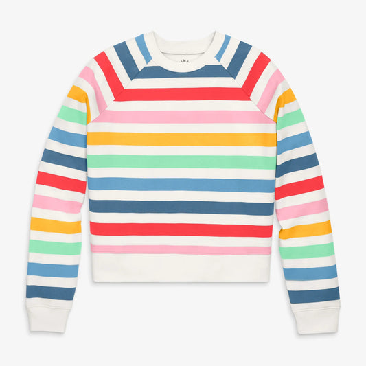 Adult 24/7 crop sweatshirt in candy stripe (women's fit)