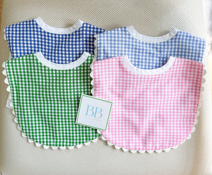 Gingham baby bib