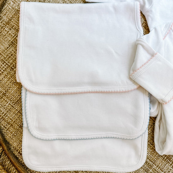 Picot trim burp cloth - Bogey and Byrd